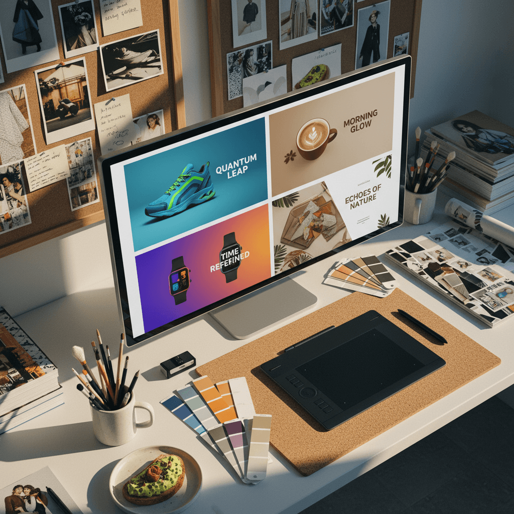 AI ad design tool showing multiple generated ad variations