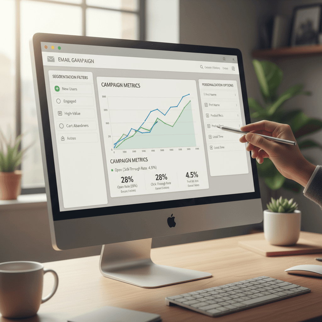 Email campaign dashboard with audience segmentation