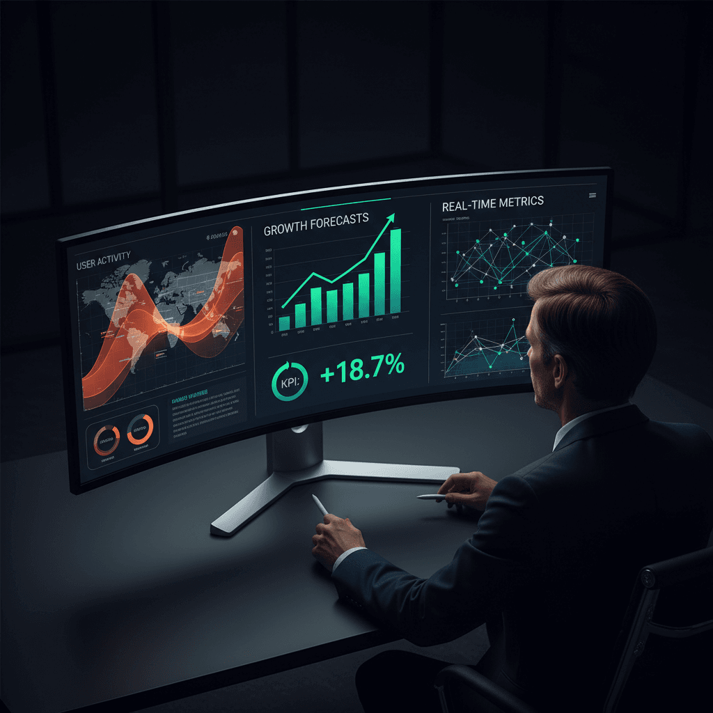 Predictive analytics dashboard with real-time campaign metrics